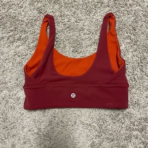 lululemon athletica Reversible Sports Bra in Deep Red and Orange